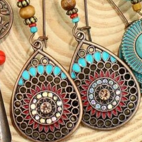 EMERY ROSE 3 Pair Bohemian WaterDrop Earrings - Picture 3 of 9